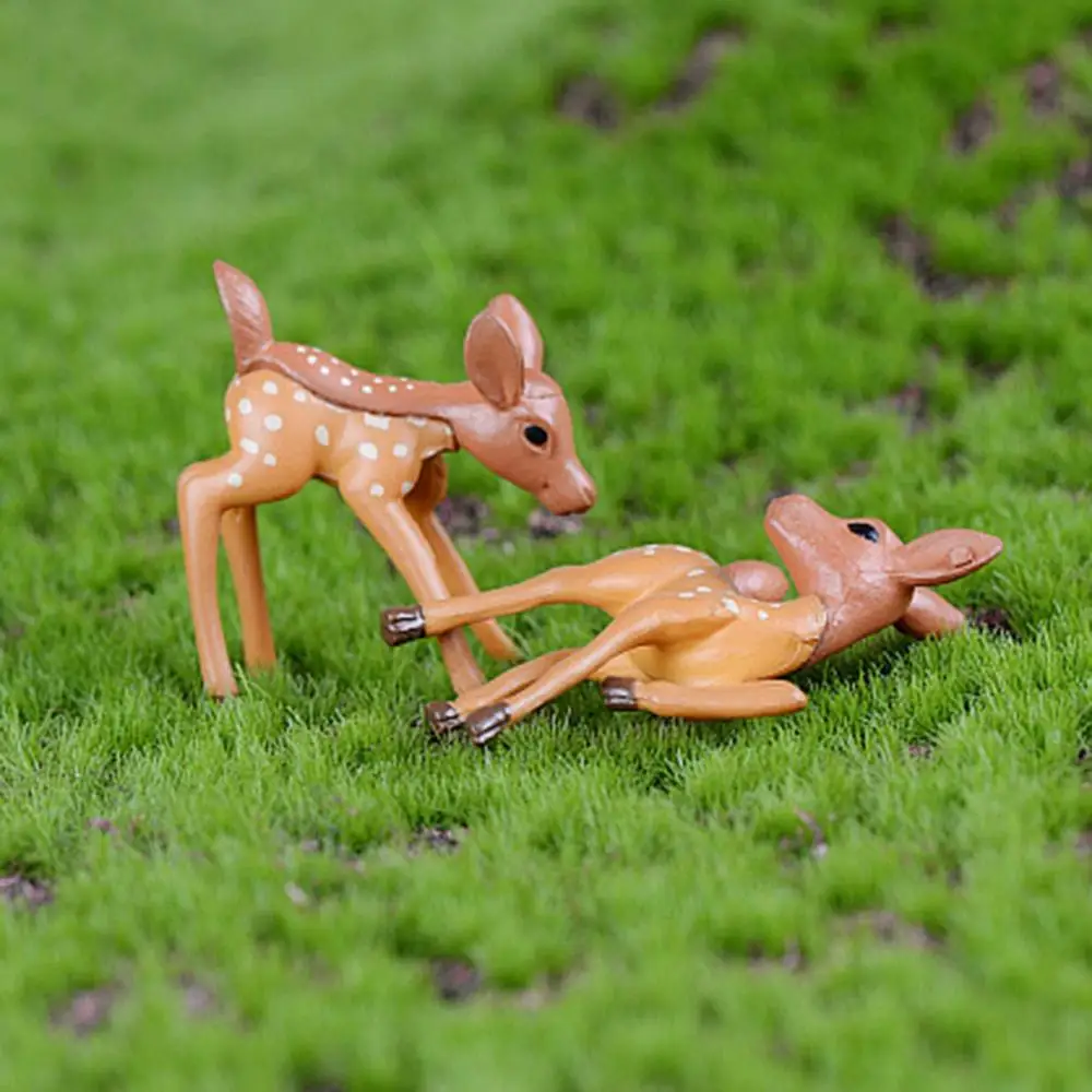 Moss Cute Terrarium Fairy Garden Bonsai Miniature Animal Figurine Ornament Sika Deer