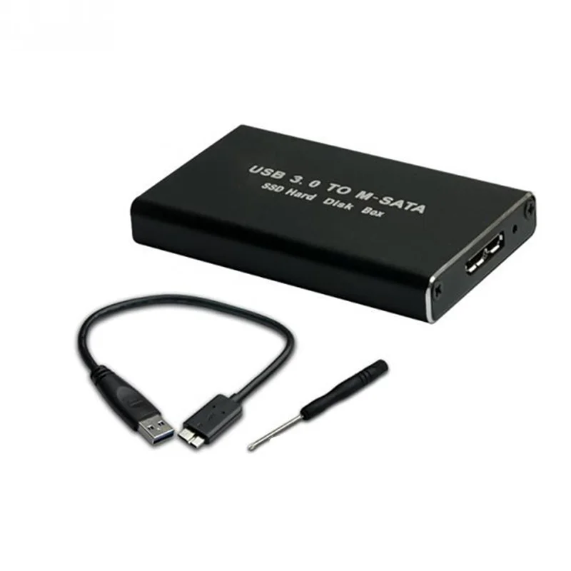 MSATA para USB 3.0 SSD Disk Box Adaptador de caixa de armazenamento para 30X50mm 30X30mm MSATA SSD
