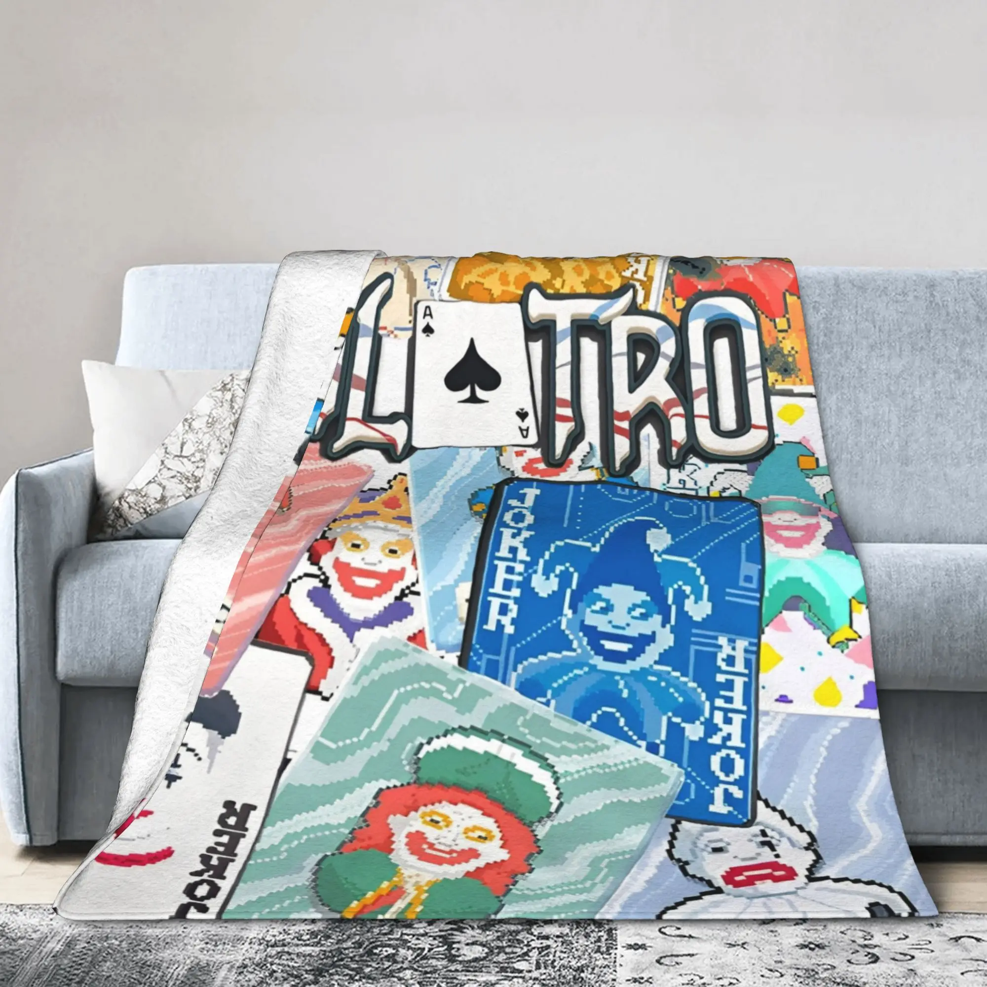 Balatro Cards Joker-Jimbo Blankets Board Game Flannel Funny Breathable Throw Blanket for Home Restaurant Winter Office