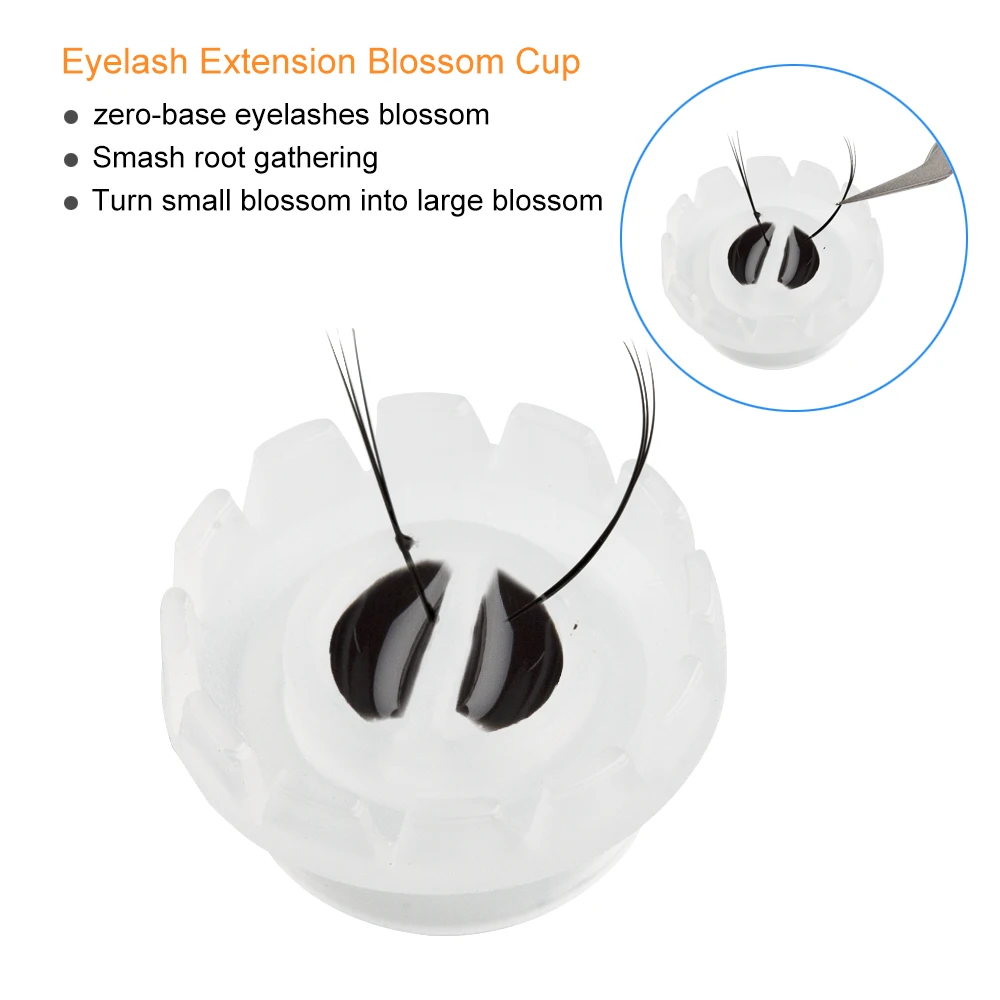 Yelix Lijm Houder Valse Wimper 100 Stuks Wegwerp Wimpers Blossom Cup Gemakkelijk Fan Lijm Pallet Wimper Extension Tool Make-Up Tool