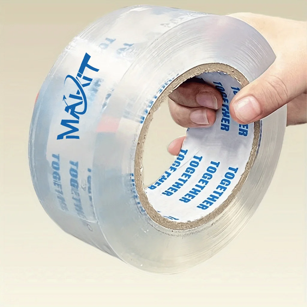 Makit 1pc Transparent Packaging Tape Roll, Heavy Duty Transportation Sealing Tape, Strong Adhesive Waterproof Moving Tape