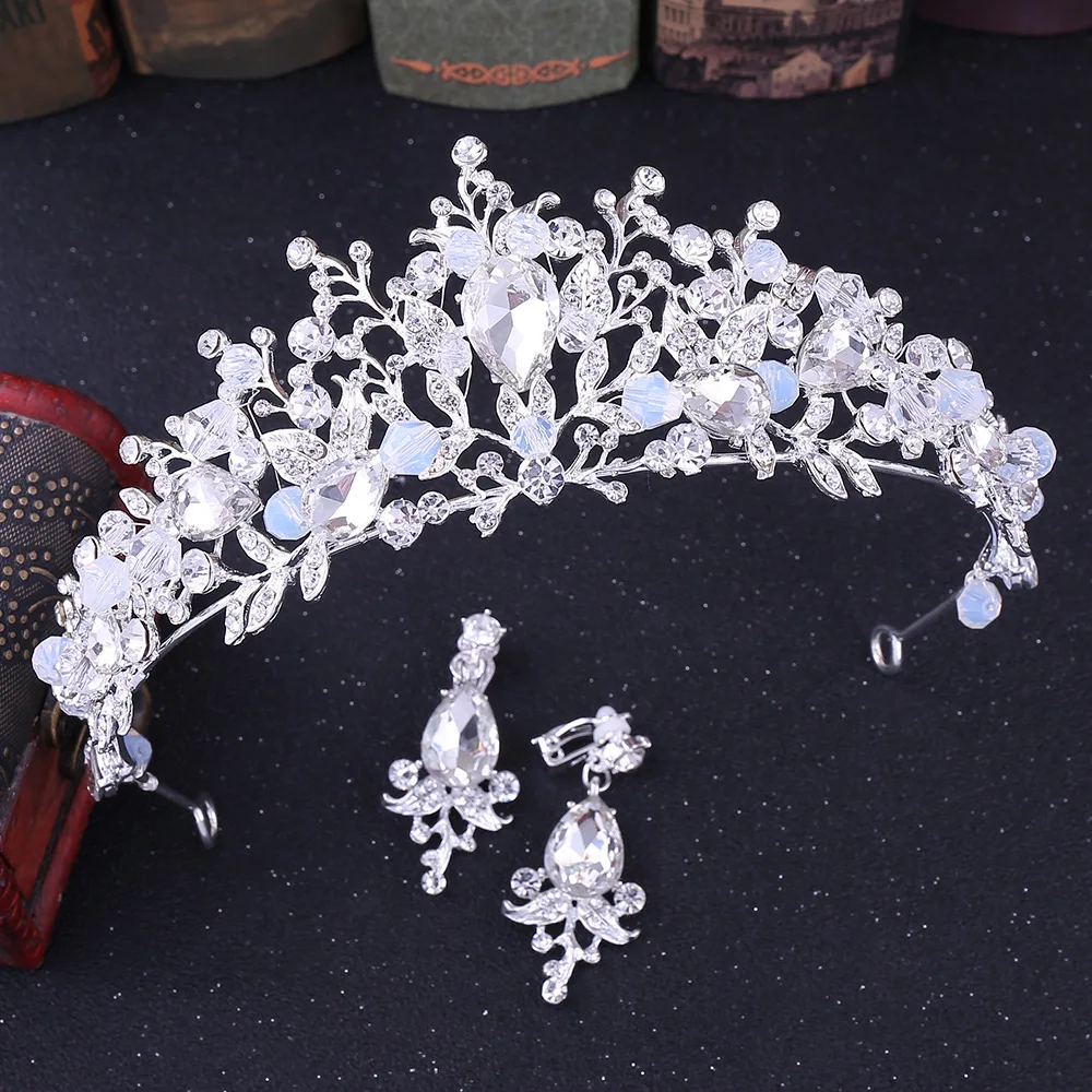 Pink Crystal Tiaras And Crowns For Women Bride Pink Rhinestone Prom Diadem Crown Tiara Bridal Wedding Hair Accessories Jewelry