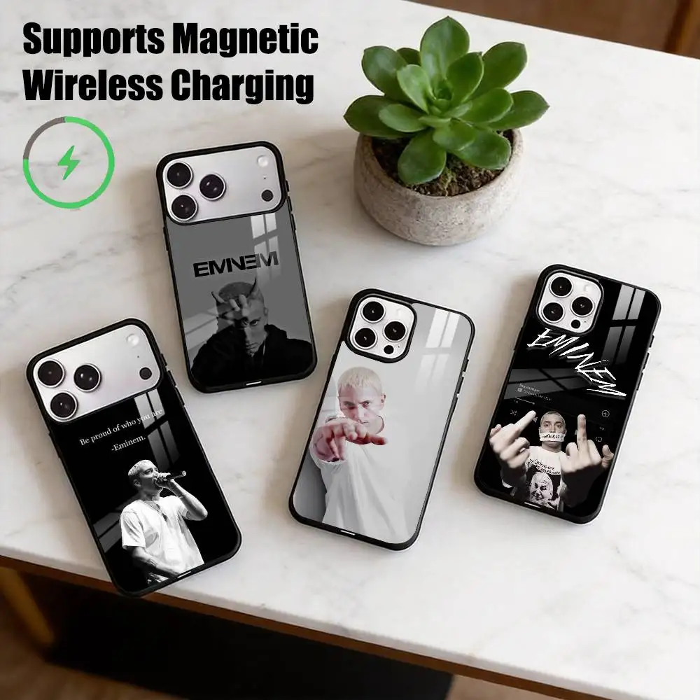 E-Eminem Rapper-R  Phone Case For iPhone17,16,15,14,13,12,11 Plus,Pro Supports Magnetic Wireless Charging Gift