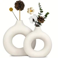 White Ceramic Vases, Modern Hollow Round Design vase 12