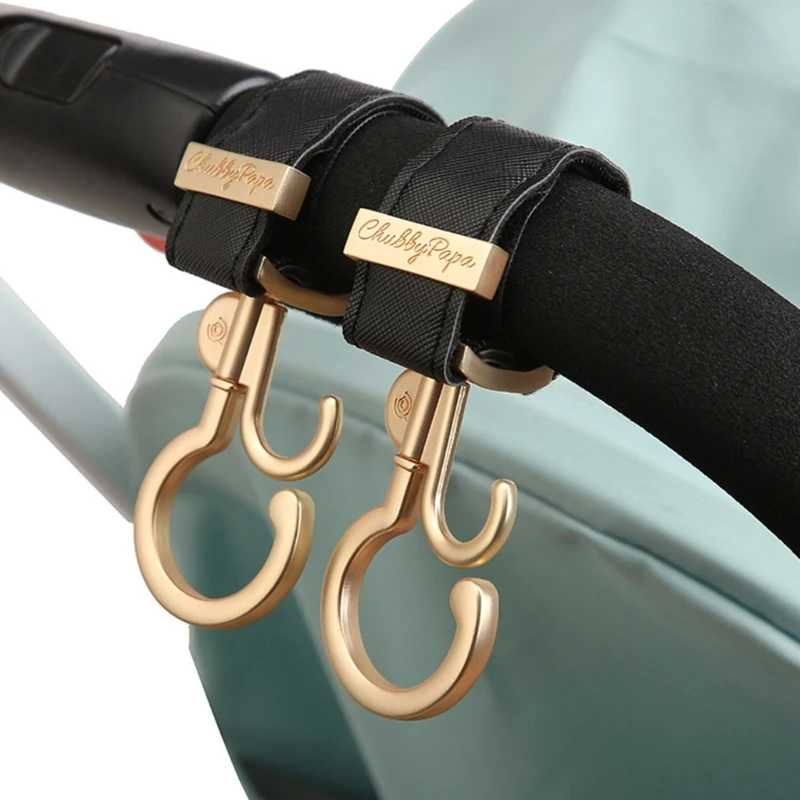 2pcs/pair Baby Strollers Hook Double Hook Organiser Hangers with 360 Rotation for Bags Diaper Milk Bottle & Accessories A2UB