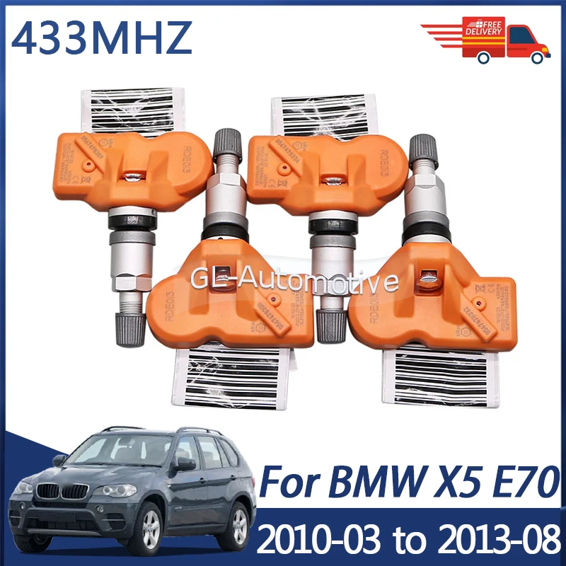 

4 шт. датчик TPMS датчик контроля давления в шинах для BMW X5 E70 2010-03 до 2013-08 36106856227 433 МГц