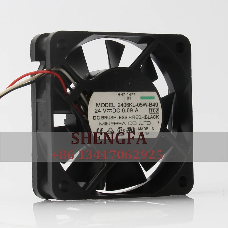 

Case Fan NMB DC24V 0.09A 2406KL-05W-B49 6015 6CM Silent Alarm Inverter Cooling Fan 60X60X15MM