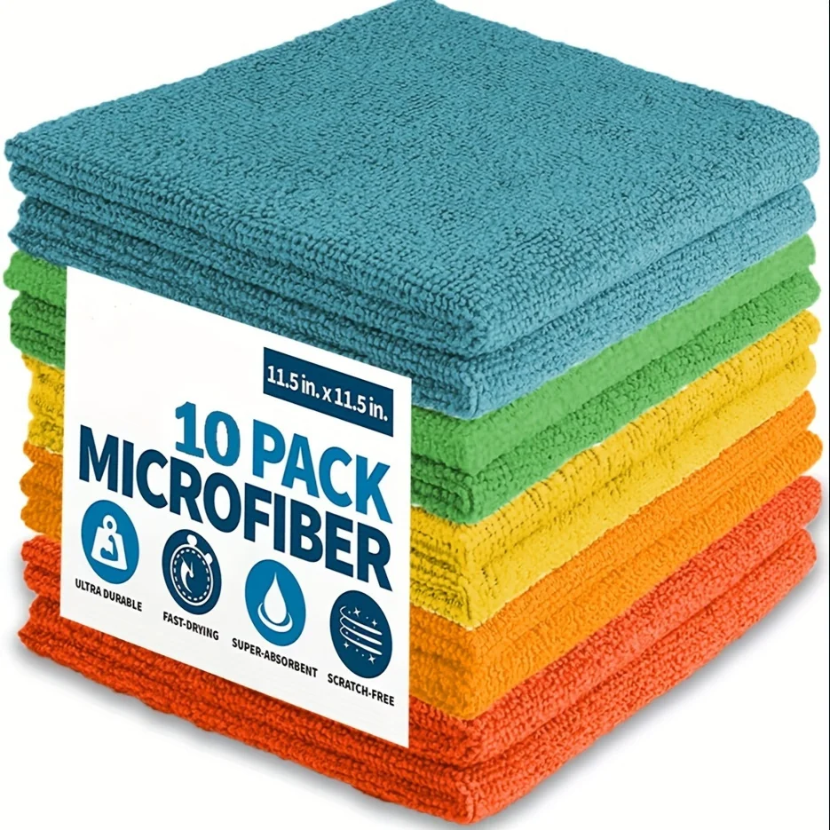 Microfiber Dishcloth Absorbent Kitchen Towel Quick Drying Cleaning Cloth Rags Home Washing Dishes Cloths Cleaning Tools