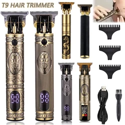 T9 Carving Hair Clipper Professional Hair Cutting Machine Barber Rechargeable Hair Trimmer Metal Haircut Machine Clipper for Men