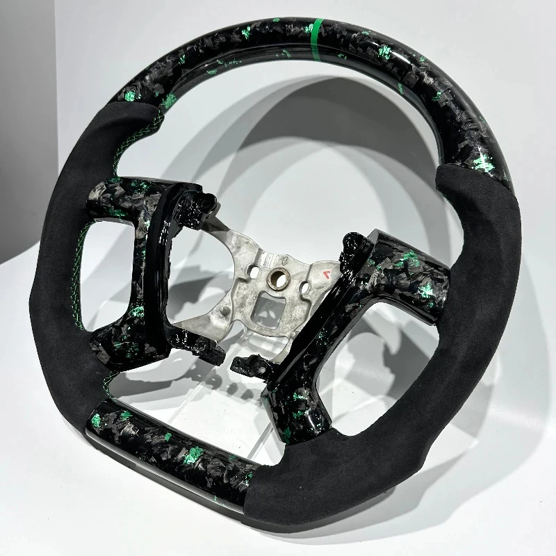 Green Forged Carbon Fiber Factory Direct Customized Black  Steering Wheel for  Car Steering Wheel