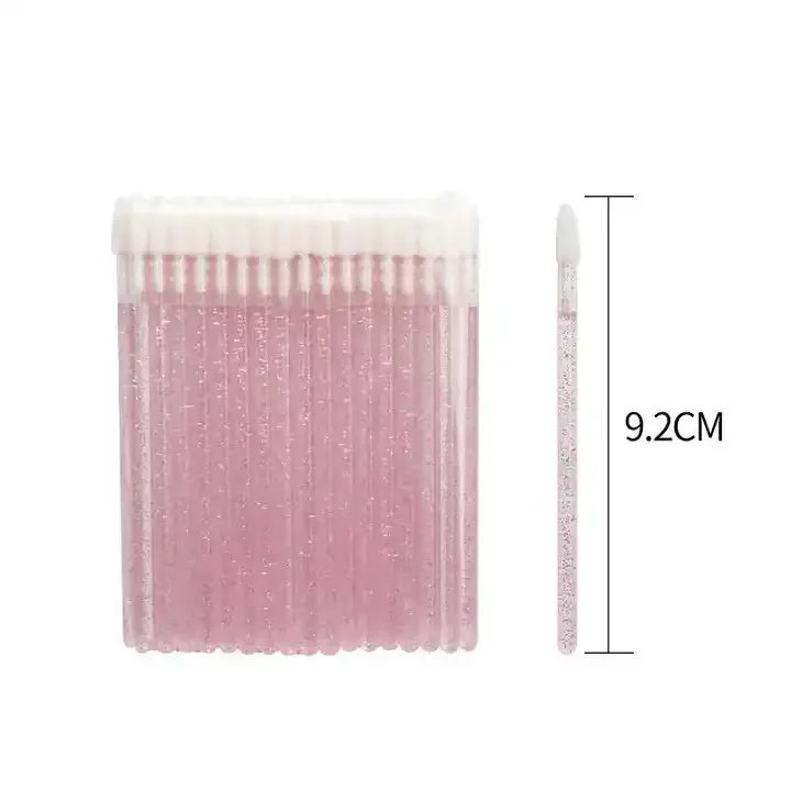 500pcs Disposable Glitter Lip Beauty Brushes Crystal Micro Lip Gloss Applicator Shining Cleaner Makeup Tools