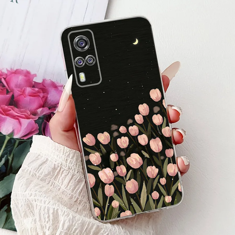 For Vivo Y33s Y21 2021 Y21A S G Y31 Y33 Y53s Y51 Y51a Y73 4G Y03 Y18 Y28 Phone Case Soft Silicone TPU Butterfly Flower Covers