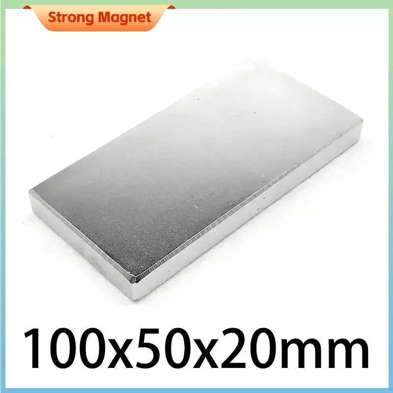 

1PC 100x50x10mm 100x50x20mm Big Block Strong Power Quadrate Neodymium Magnet N35 Permanent Magnetic Sheet Magnets Search Magnet