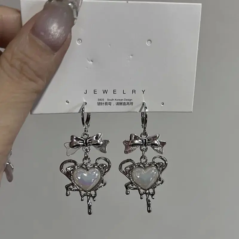 2024 nova faion prata cor coração arco pingente anel de noivado conjunto moletom feminino veludo irt primavera temporada