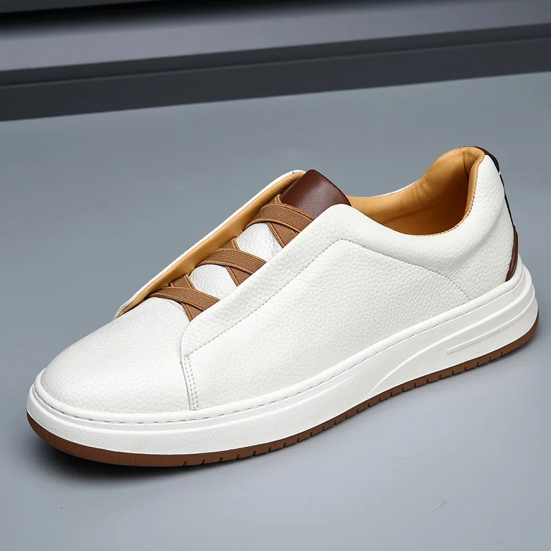 

2025 New Men's Shoes Low-cut Sports Comfortable Shoes White Waterproof and Non-slip Comfortable Lace-up Men's Shoes