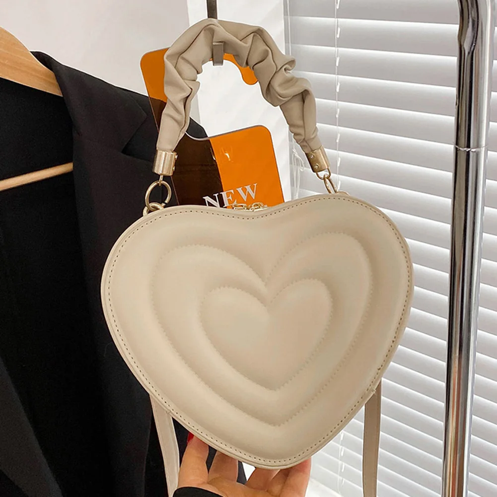 

Женская сумка-клатч в форме сердца, большая вместительная сумка через плечо, милая модная сумка из искусственной кожи для шопинга, работы, повседневного использования, сумка-тоут