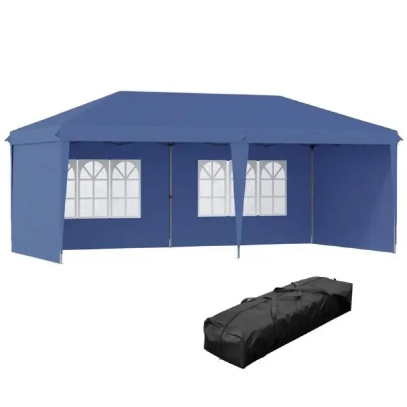 

20x10FT Blue Outdoor Canopy Party Tent Waterproof 4 Sides Gazebo Shelter for Wedding Birthday Celebration Patio Events