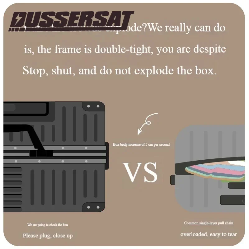 عربة أمتعة مصنوعة من سبائك الألومنيوم والمغنيسيوم بنسبة 100% - محمولة مقاس 20-28 بوصة مع حامل أكواب |   حقيبة سفر خفيفة الوزن