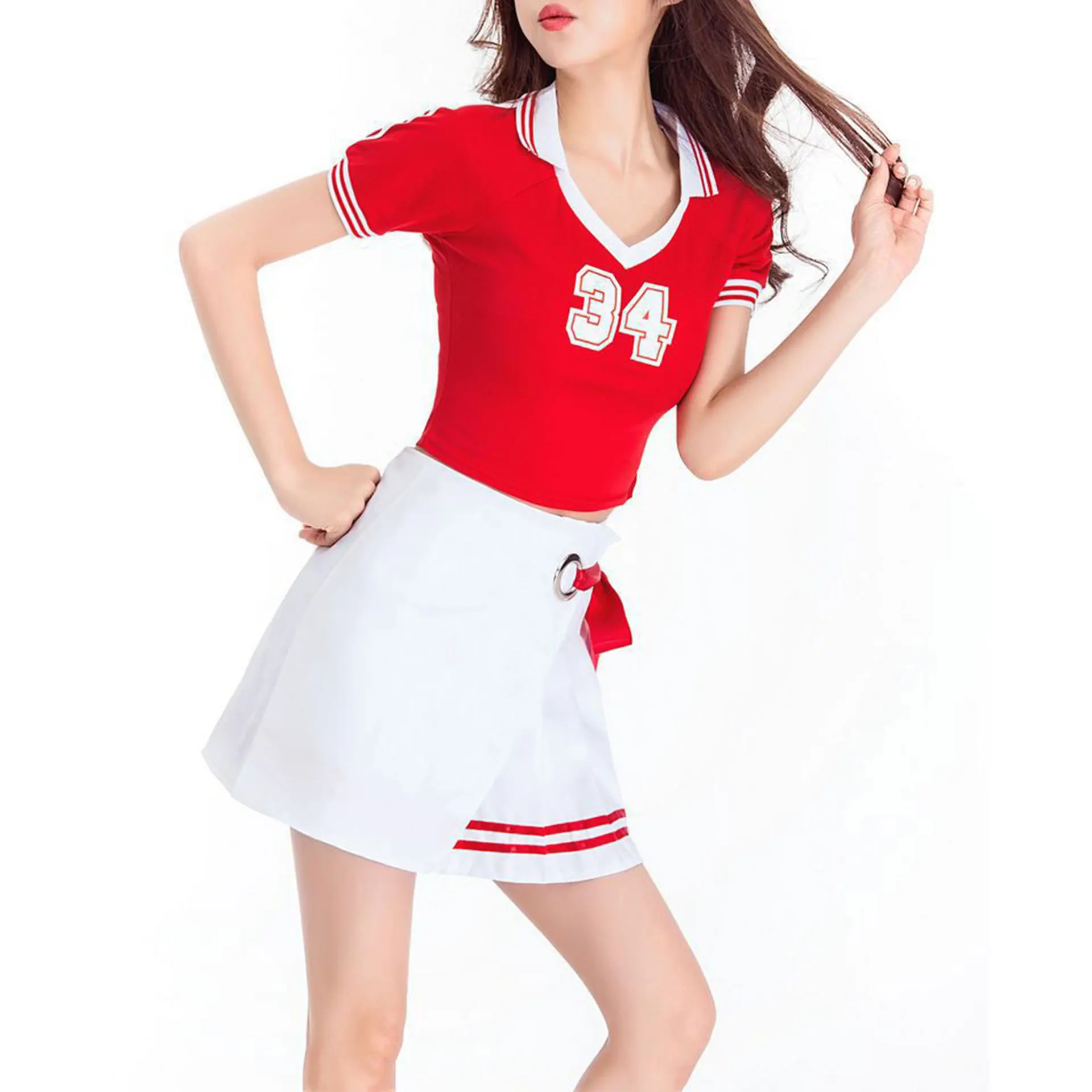 Women Korean Girl Group Costume Cheerleading High School Girl Cheerleader Uniform Basketball Game Show Street Dance Jazz Costume