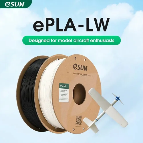 ESUN PLA-LW 3D 프린터 필라멘트, 3D 프린터 항공기용 경량 폼 소재, 1.75mm, 1KG, 2.2LBS 