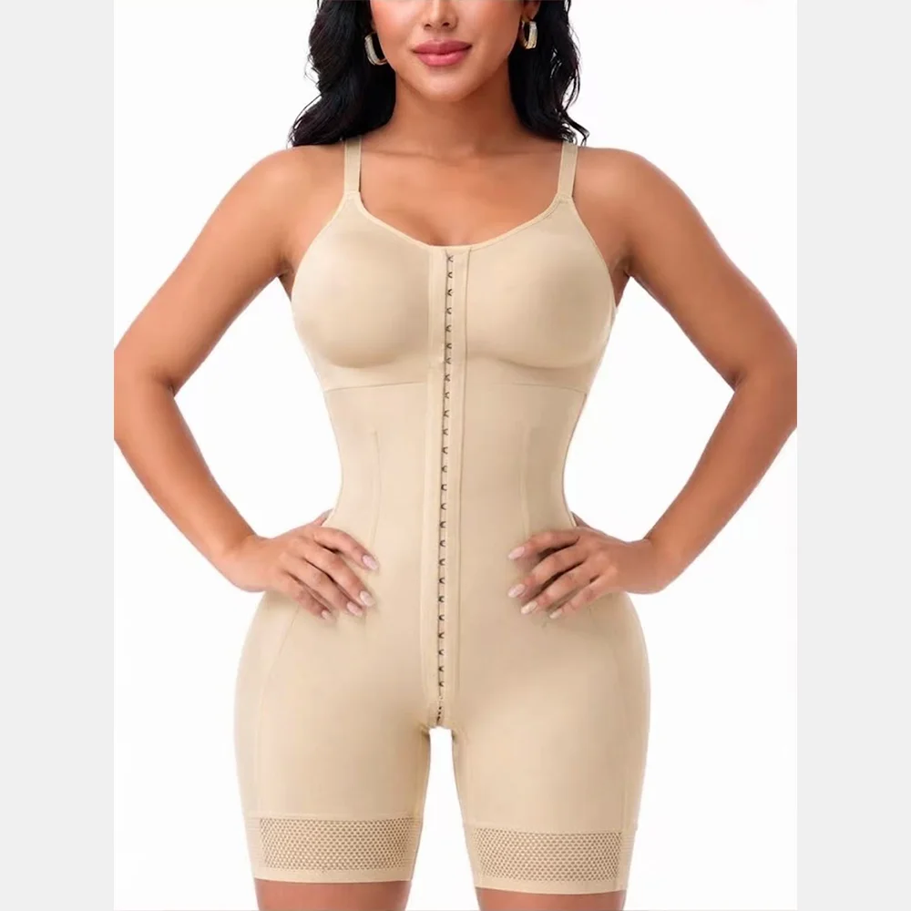 Women Faja Shapewear Bodysuit Adjustable Strap Front Hook Tummy Control Waist Trainer Butt Lifter High Compression Shaper