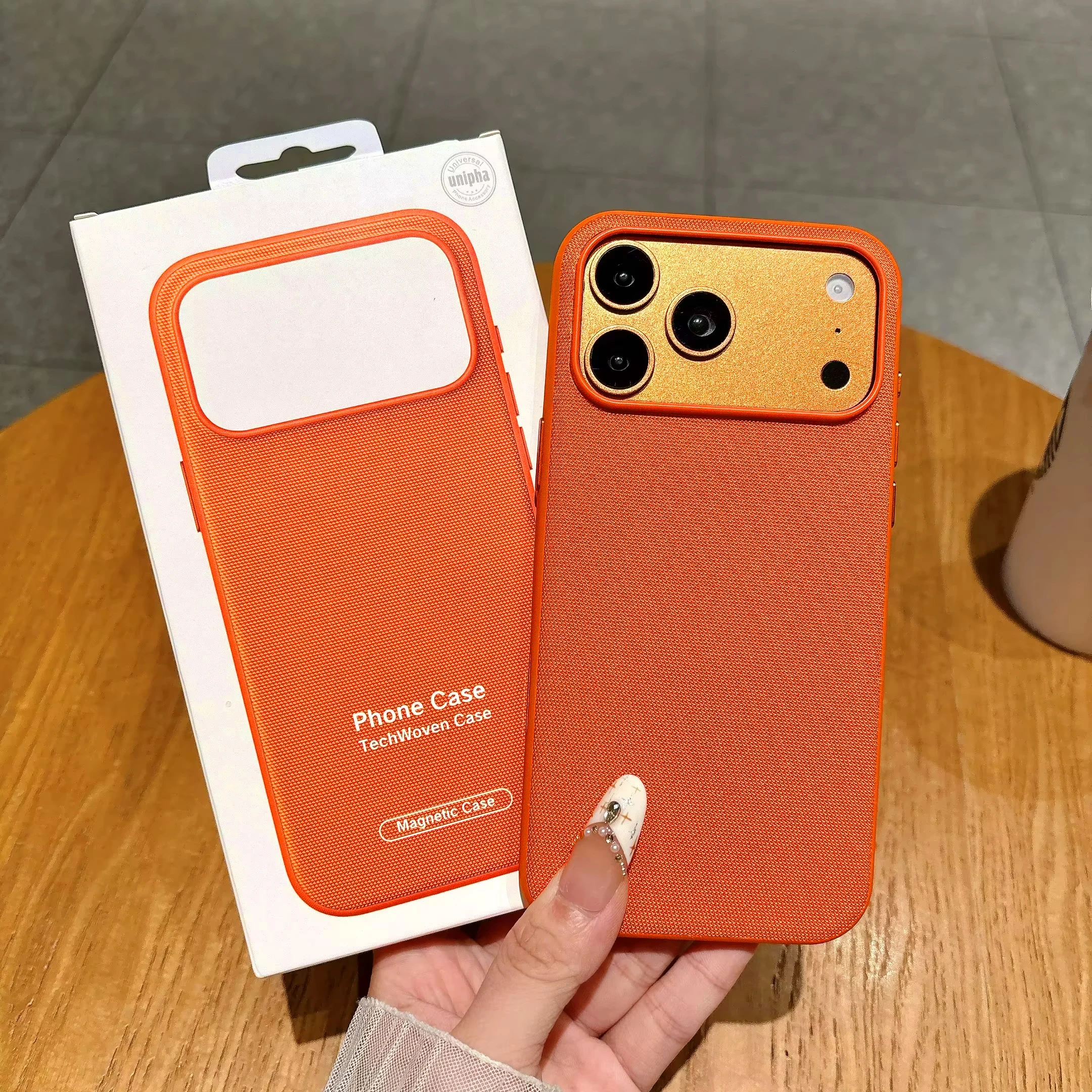 Boxed Magnetic Technology Woven Phone Case For iPhone 17 16 15 14 13 Pro Max Air For Magsafe Wireless Charging Shockproof Cover