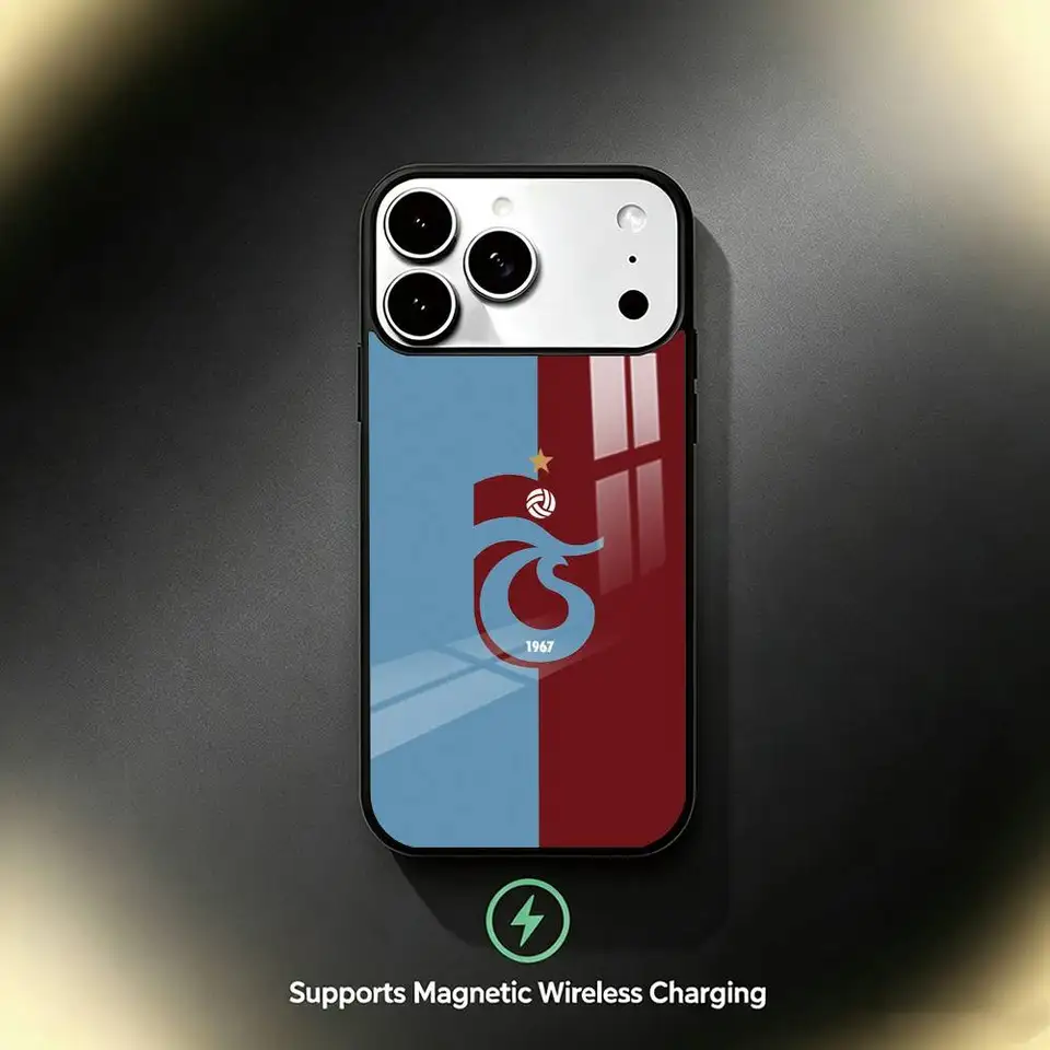 Funda con logo de Trabzonspor para iPhone 17,16,15,14,13,12,11 Plus,Pro con carga inalámbrica magnética 6