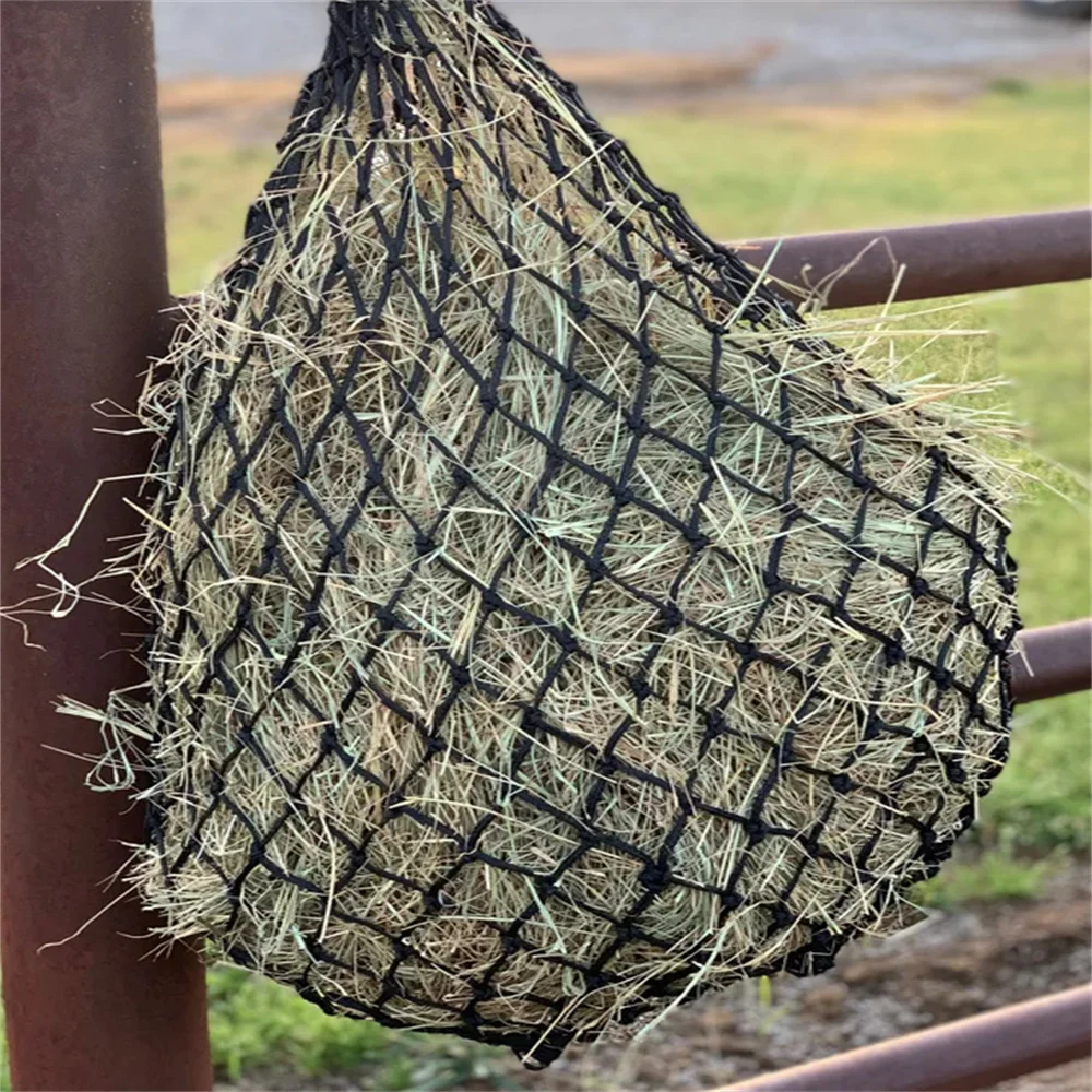 2025 حقيبة قش الحصان 42 بوصة مع حلقة سفلية 2 × 2 بوصة وحدة تغذية بطيئة شبكة قش الحصان