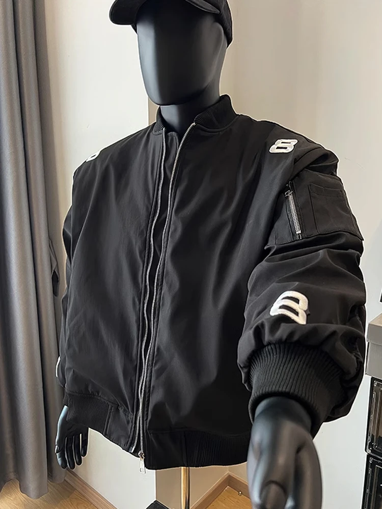 

Thiened ort Cotton Pilot Jaet Ma Blue Baseball Sle Мужская зимняя теплая верхняя одежда Youth Faion Свободная посадка на молнии