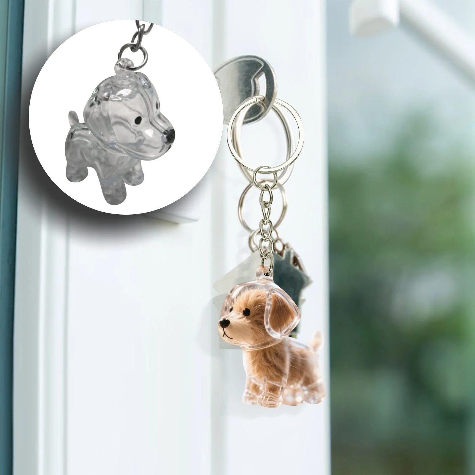 Cute Transparent Storage Keychain For Collecting Dog Hair, Creative Dog Hair Storage Container, Pet Keepsake Capsule Pendant
