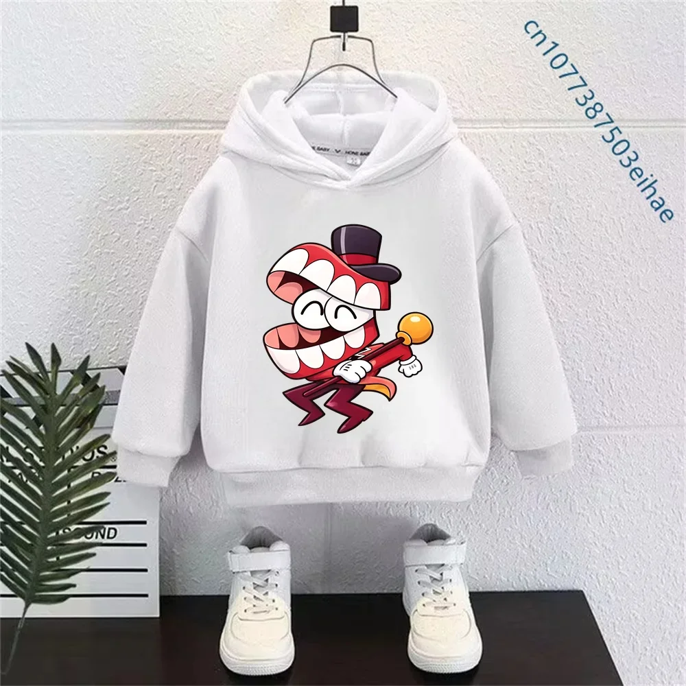 Vintage Y2K Kids Hooded Jacket The Amazing Digital Circus Cartoon Print Spring Autumn Long Sleeve Boys Girls School Outer Tops