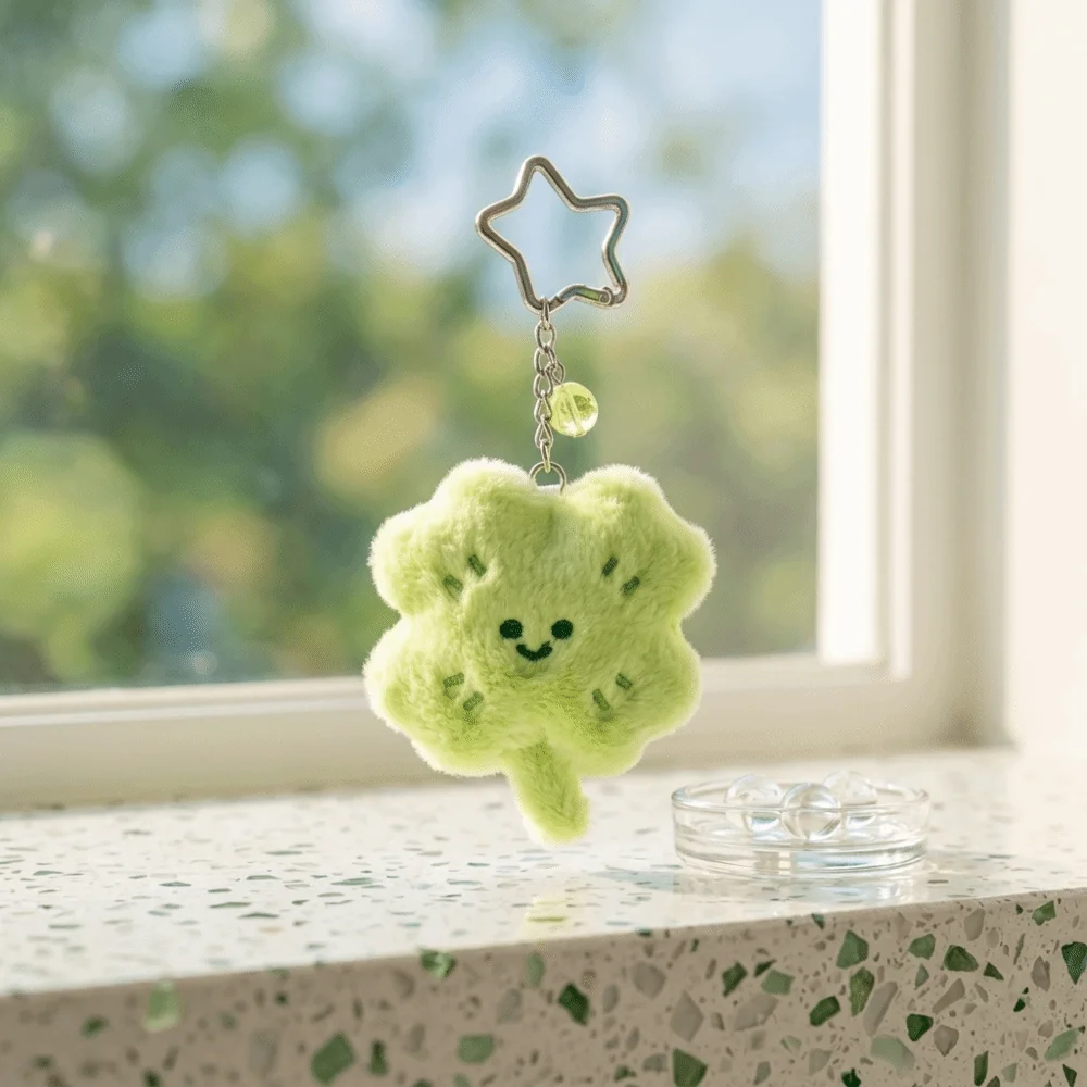 Smiling Face Keychain High-Quality Fuzzy Ultra Soft Bag Charm；Pendant Elastic PP Cotton Skin-Friendly
