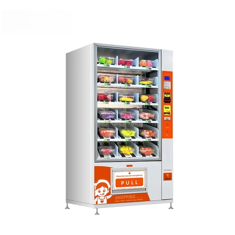 Cervelat Sausage Vending Machine, Pancake Dispenser with Lift, Fruit Bar Food Kiosk, Automatic Snack Station