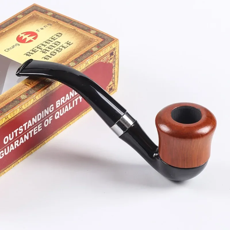 

Resin Spliced Smoking Pipe with Washable Filter Portable Curved Tobacco Pipes Smoking Accessories Gift