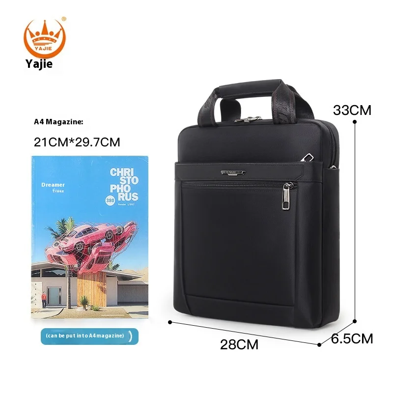 Vertical File Bag Large Capacity Waterproof One Shoulder Portable Crossbody Bag 12 Inch Ipad Bag Business Style - Image 5