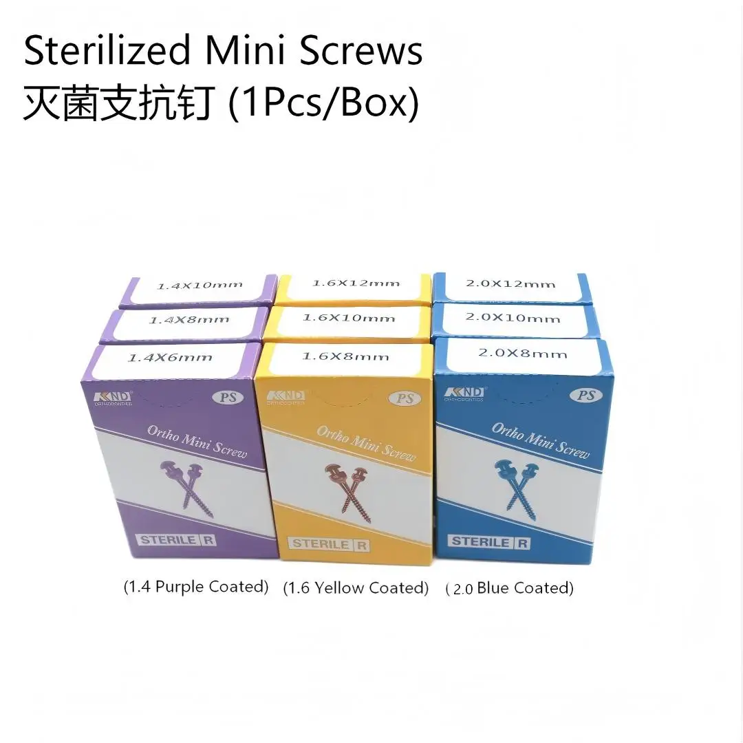 

DENHRRS Store 1Pcs/Box Sterilized Dental Mini Screw Implants Orthodontic Titanium Alloy Screw