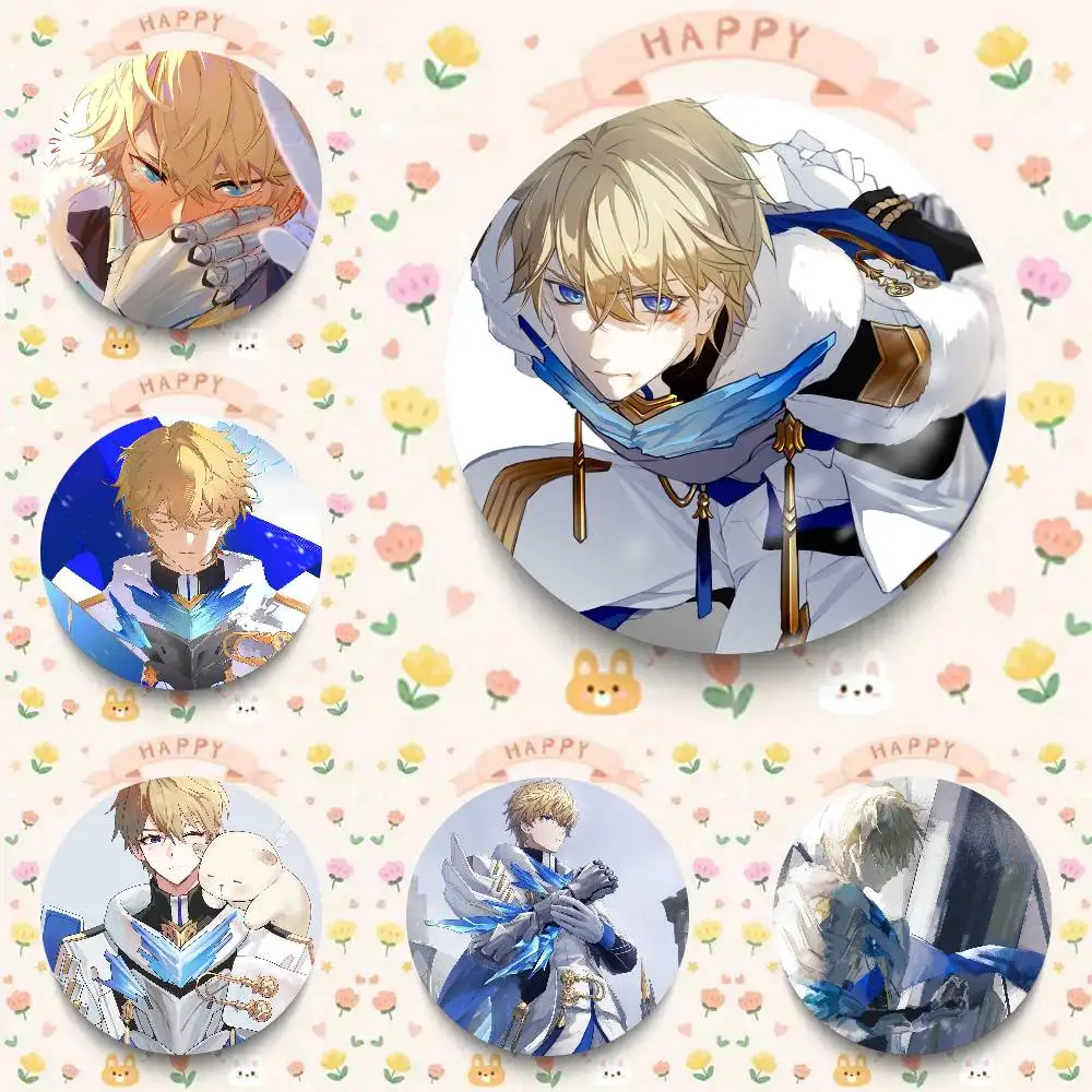Broches de Esmalte Redondos Estilo Desenho Animado Gepard Landau Game H-Honkai Star Rail para Decoração de Mochilas e Acessórios