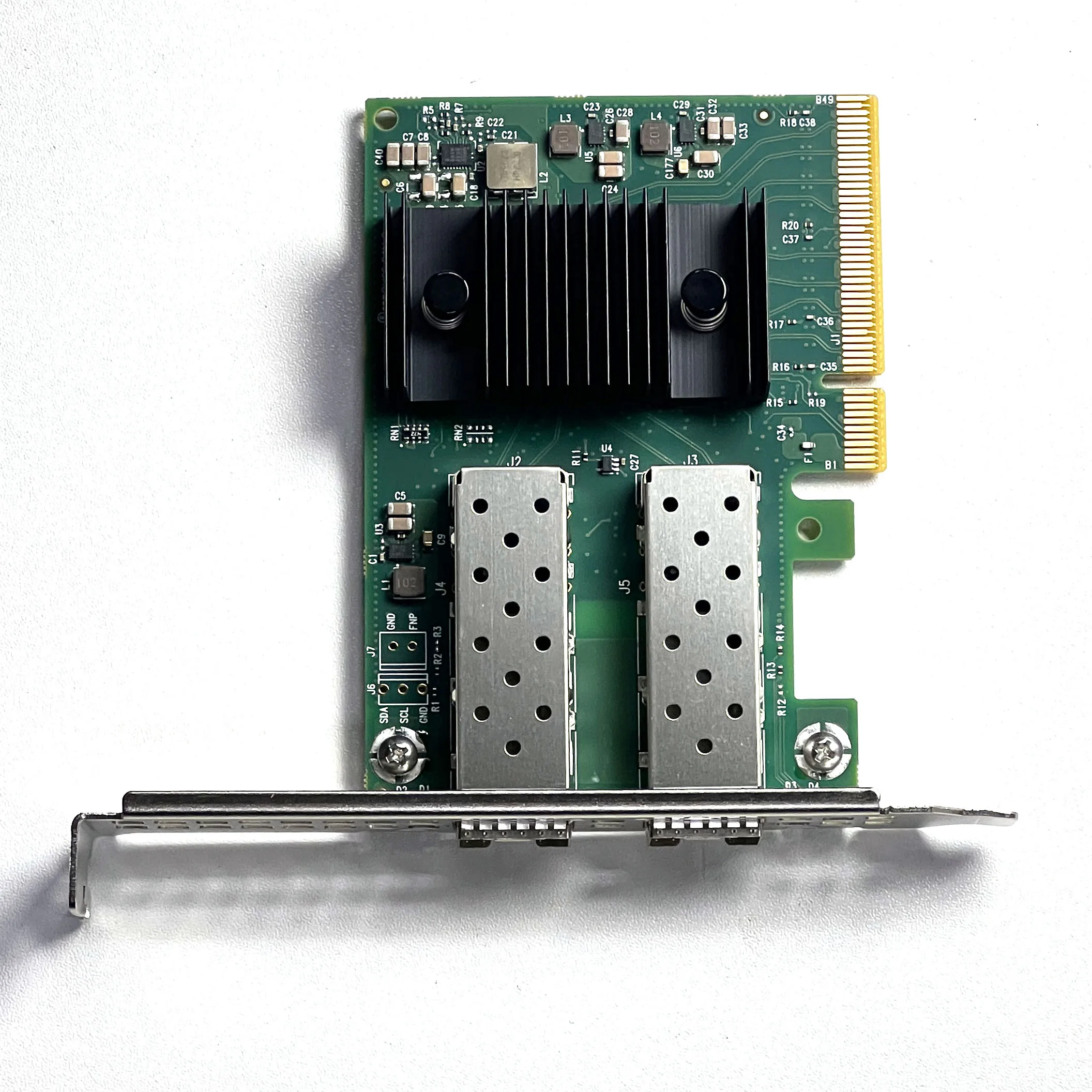 2025 رائجة البيع 25G SFP28 بطاقة شبكة إيثرنت PCIe 4.0X8 2-Port محول سلكي داخلي MCX631102AN-ADAT خادم WiFi SFP Interfa