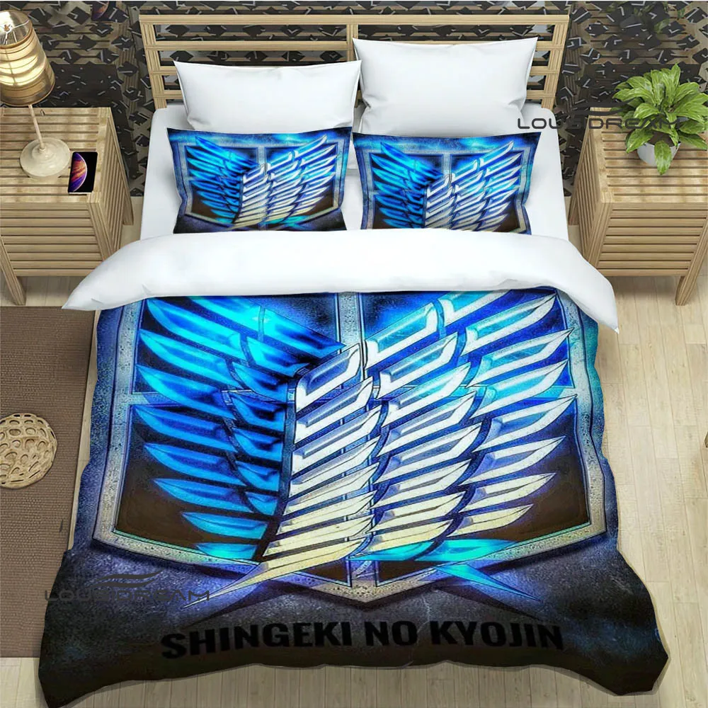 Cartoon A-Attack on Titan Bedding Sets exquisite bed supplies set duvet cover bed comforter set bedding set luxury birthday gift