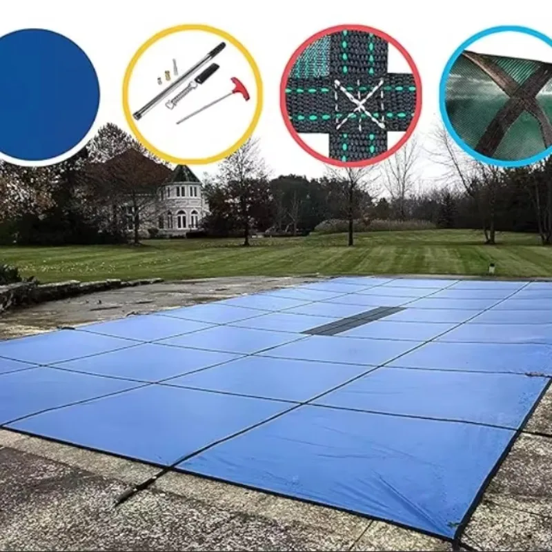 High-quality and durable PP material Customized irregular shape Safety pool cover Reusable Lightweight tear-proof UV-proof