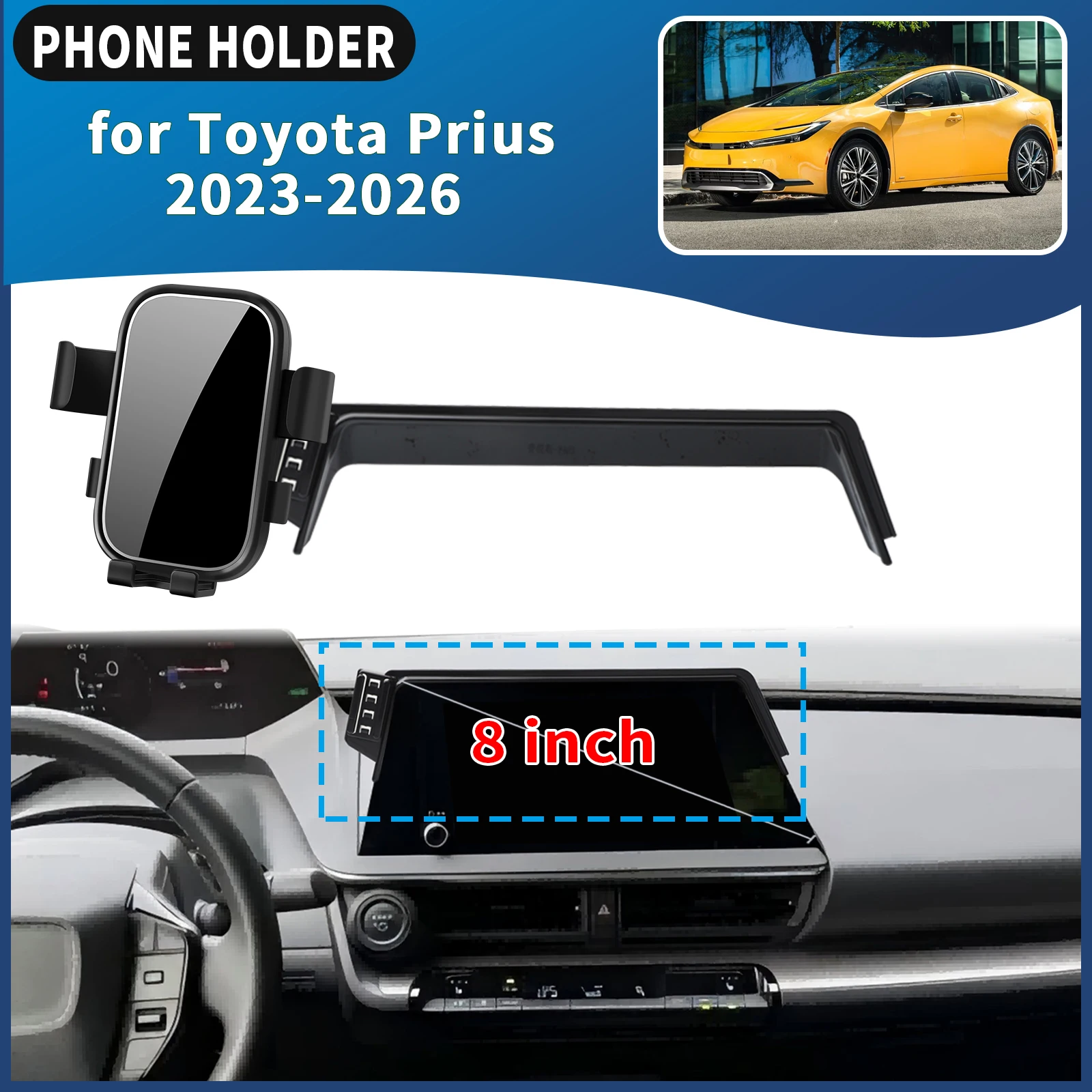 for Toyota Prius XW60 2023-2026 8inch LHD Car Phone Holder Mount Vehicle-Specific GPS Navigation Easy Installation accessoires