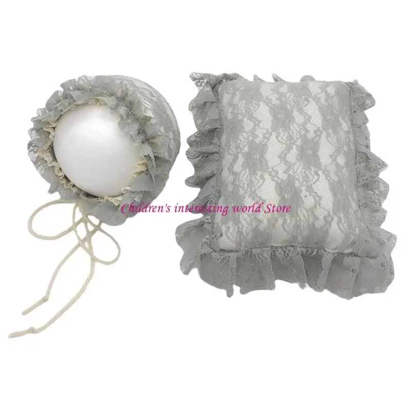 

2 Pcs/Set Baby Infants Lace Hat Pillow Posing Aid Newborn Photograph Accessories 425F