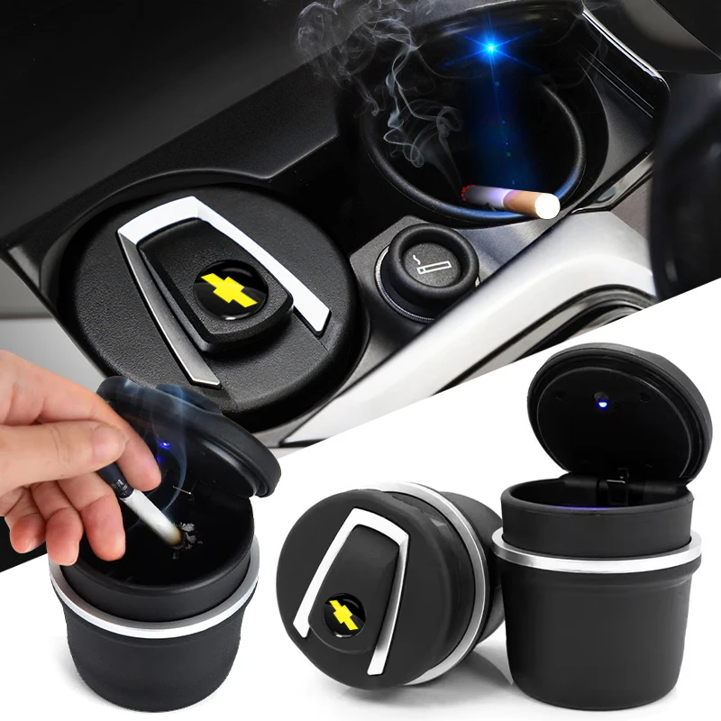 1x cinzeiros de carro portátil carro auto led luz cigarro cilindro cinzas para chevrolet chevy malibu camaro cruze transerso faísca