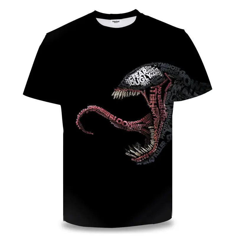 2024 New Summer Women Venom Cartoon Tops Tees 3D Print T-shirt Casual Short Sleeve Clothing Boys Girls Sports Streetwear