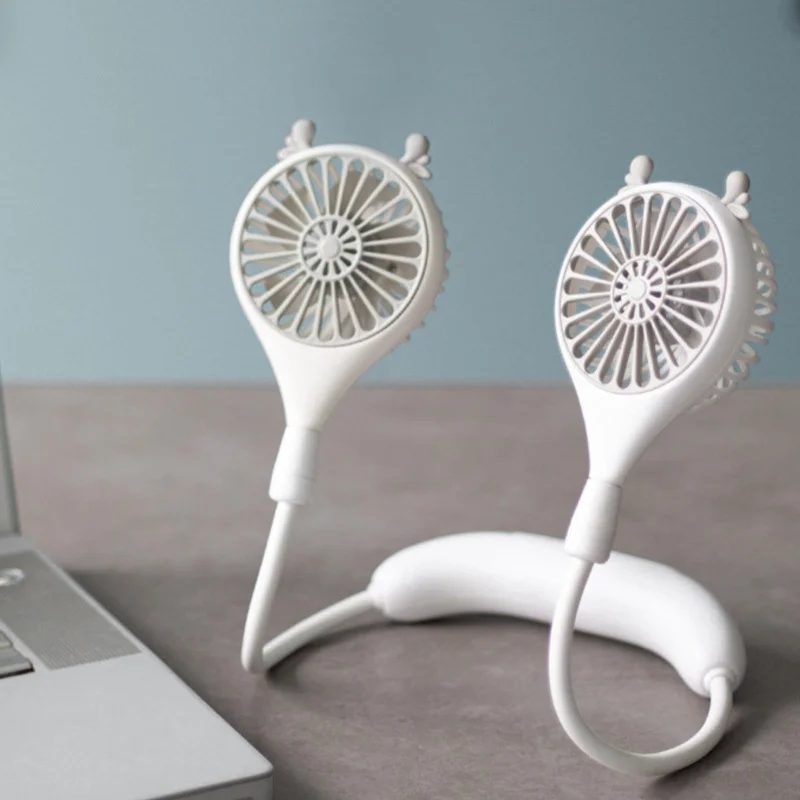 

Шейный вентилятор USB перезаряжаемый милый портативный выдвижной универсальный регулируемый охлаждающий вентилятор для занятий спортом на открытом воздухе путешествия белый