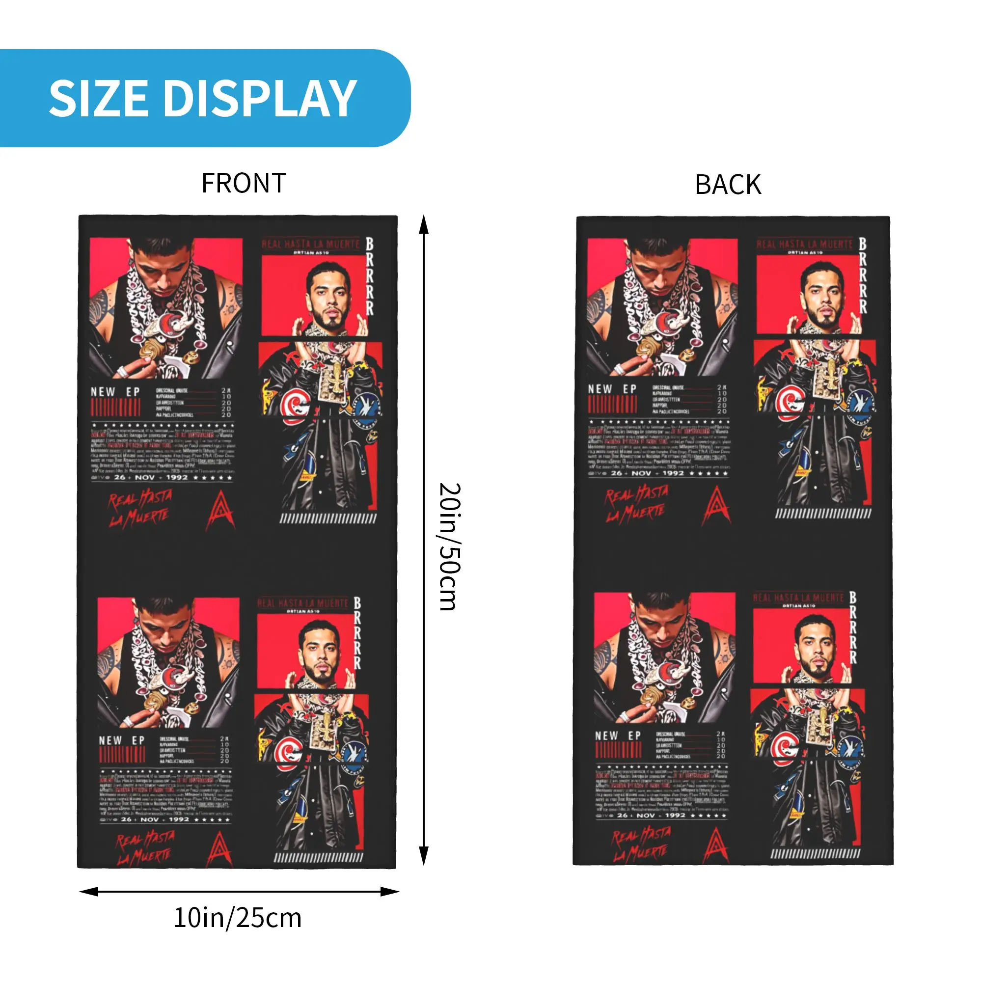 Anuel AA Puerto Rican Rapper And Singer MIRAME  Headband Neck Warmer Men Women Hiking Hunting Tube Scarf  Face Bandana Gaiter