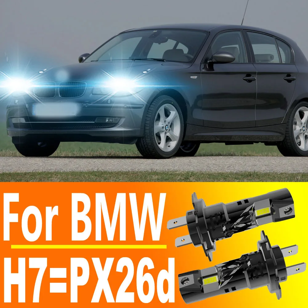 2個入り-h7-px26d-ledヘッドライト-キャンバス対応-車用電球-バイクフォグランプ-オートターボダイオードランプ-12v-55w-bmw-e46-e90-e87-e61-e83-e70-f10-e84用