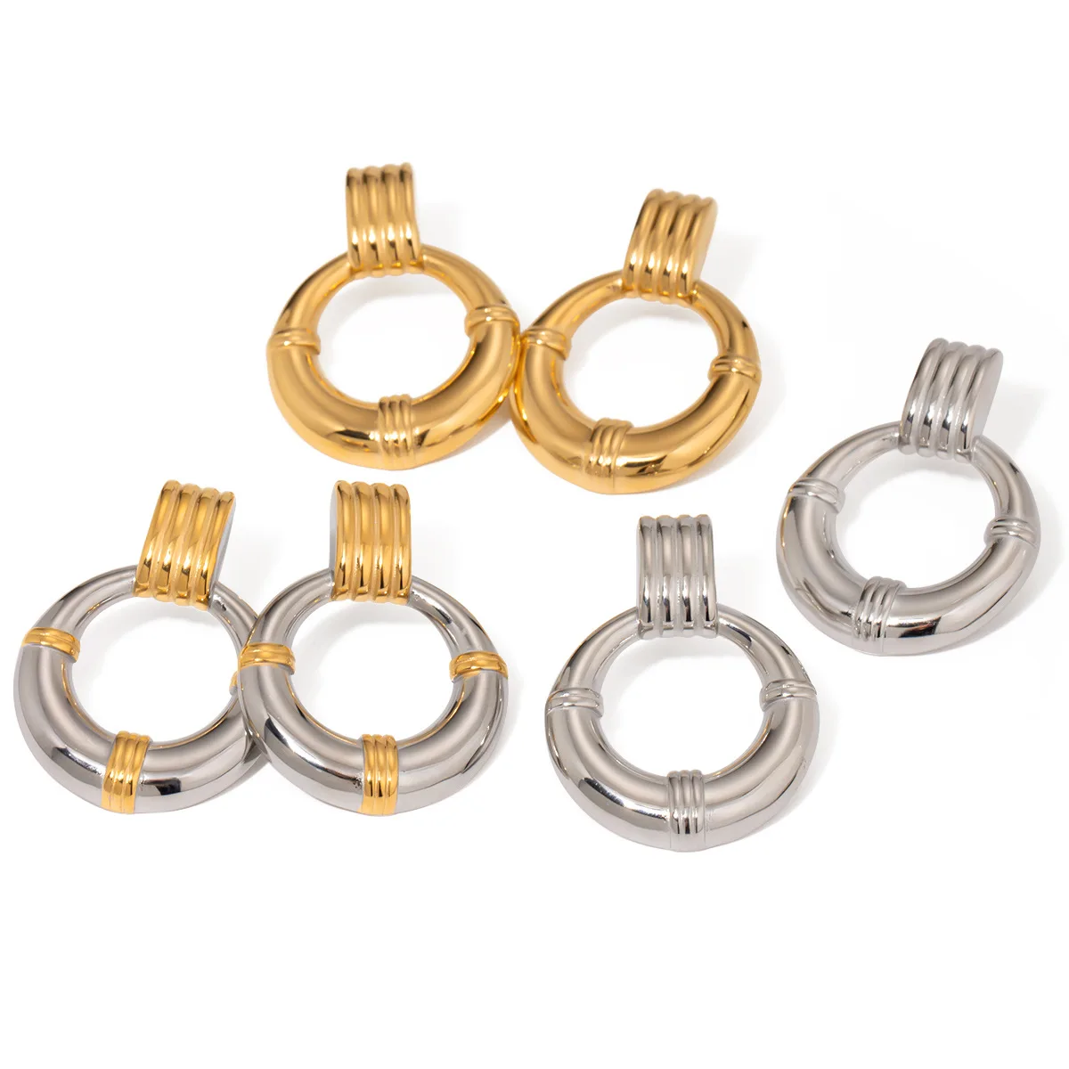 

Stainless Steel PVD 18K Gold Plated Tarnish Waterproof Big Hoop Earrings For Woman Jewelry Wholesale INS