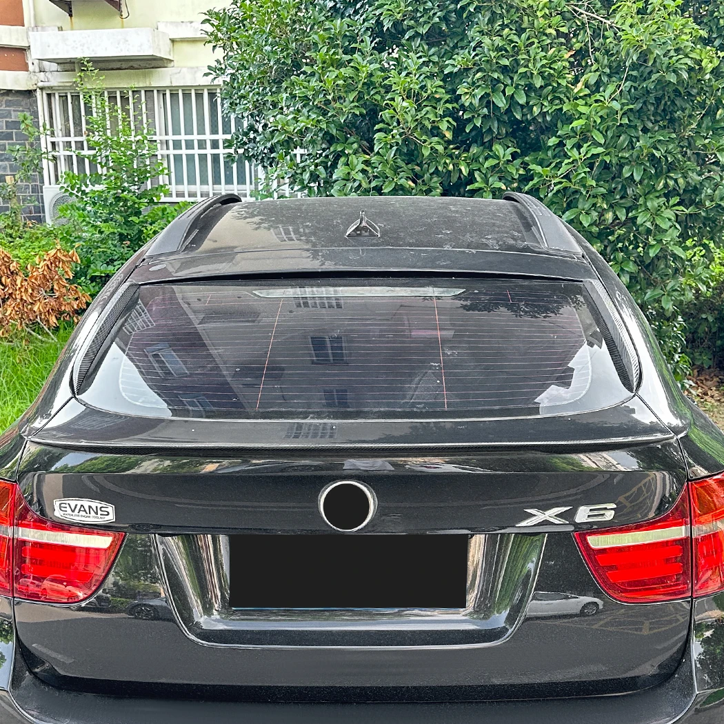 For BMW X6 E71 2008-2014 Glossy Black Trunk Lid Window Rear Side Wing Spoiler High Quality ABS Plastic Modification Car Body Kit