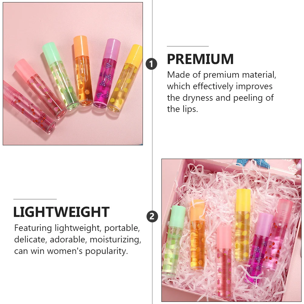 Pommade à lèvres hydratante transparente, brillant à lèvres aromatisé aux fruits, baume léger Portable pour les lèvres gercées, hydratation en déplacement, 5 pièces
